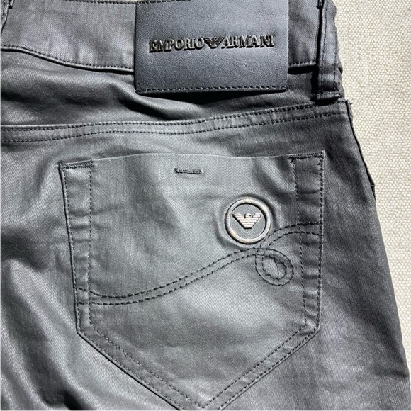 ★ Emporio Armani New Mischa Waxed Coated Skinny Pants - Picture 6 of 12